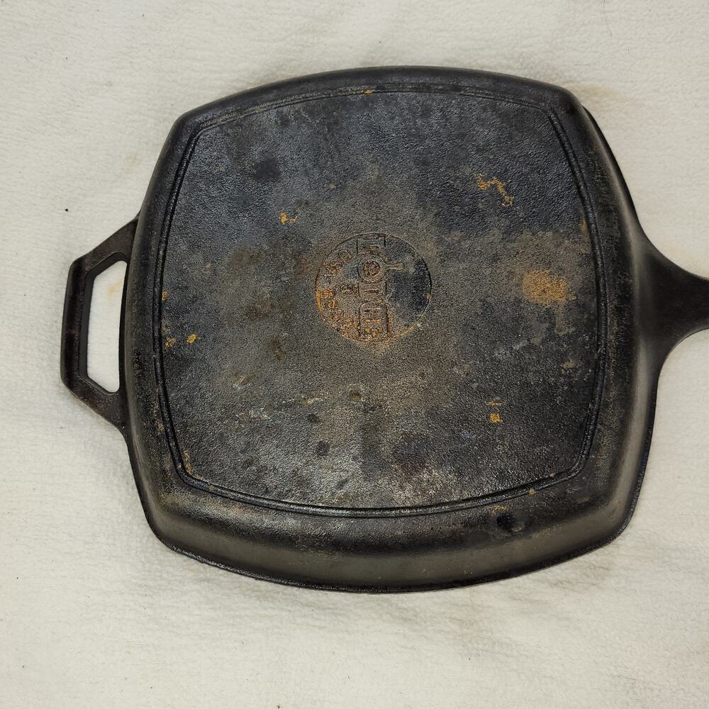 Lodge Pan Cast Iron Square Grill Pans 10 1/2” & Handle USA 289X Kitchen L8SGP - Picture 12 of 15